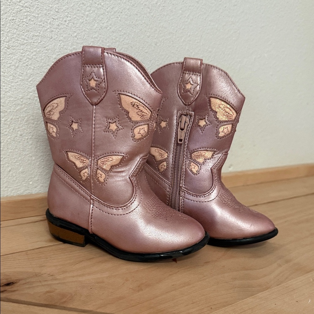 Cat & Jack Girls Pink Cowgirl Boots